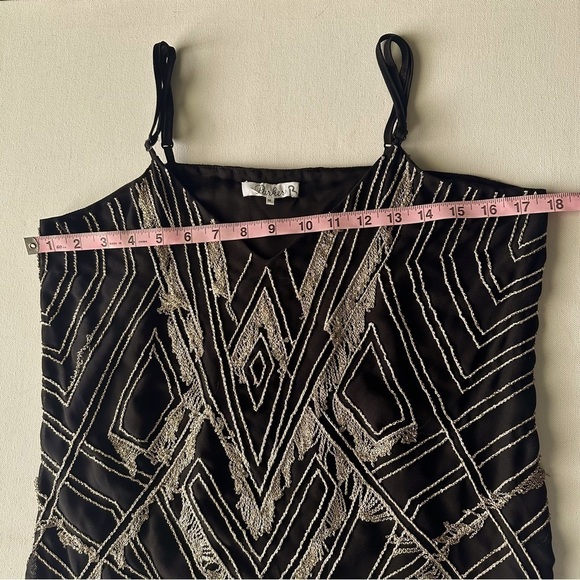 Y2k PARKER Womens Top Size Medium Chain Mail Flapper Gatsby - Picture 5 of 14